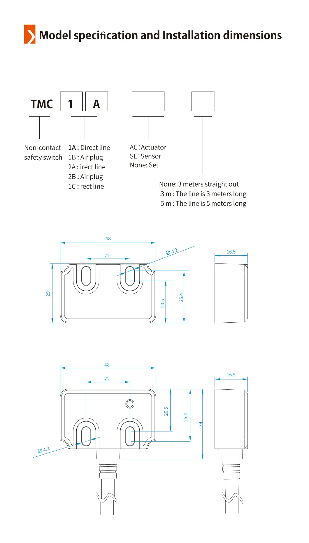 TMC 1/2 Series Non - Contact Magnetic Coded Safety Door Switches