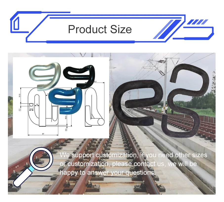 Railroad Fastening Crane Rail Clips Elastic Rail Clip for Railway Fasteners