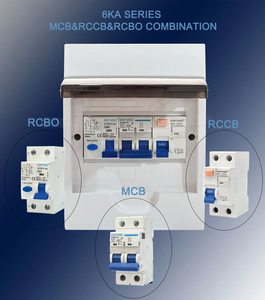 6ka Series MCB&RCCB&RCBO Series Unified Appearance Size Circuit Breaker