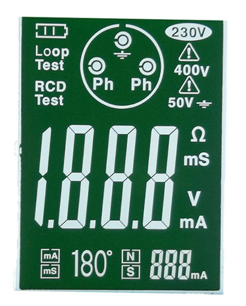 Custom RCD Meter LC Display Panel Positive Transmissive 6 O&prime; Clock Tn Segment LCD