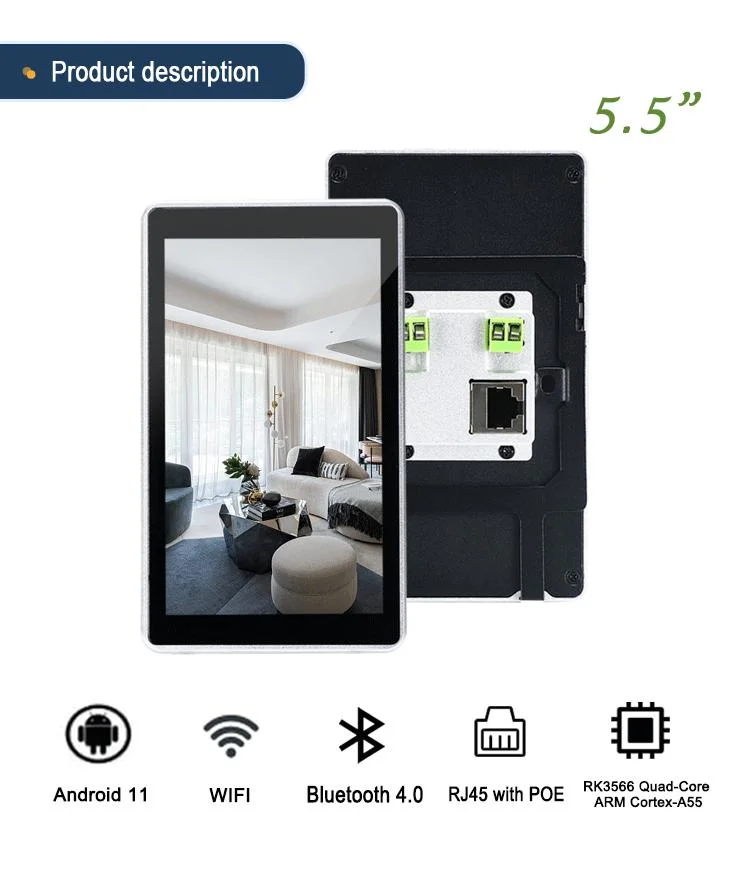 Yc-Sm55p Small Size 5.5 Inch Rk3566 Android Tablet Smart Home Automation Touch Screen Control Panel with RS485