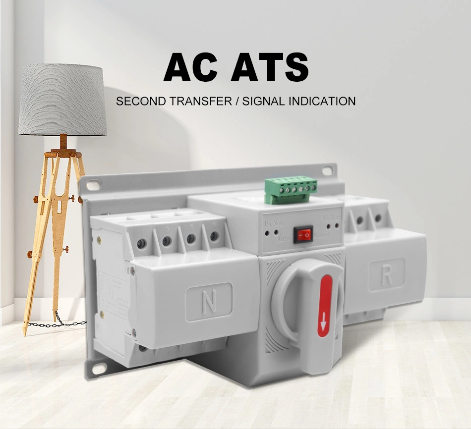 ATS 220V4p 63A Single Phase Dual Power Automatic Transfer PV Disconnect Switch Surge Protection Switch