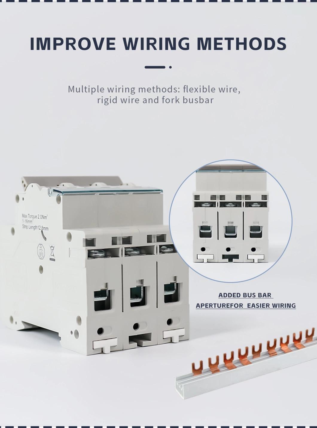 Mz65 Three Phase AC MCB Circuit Breaker Mini 63A 3pole for dB MCB Enclosure