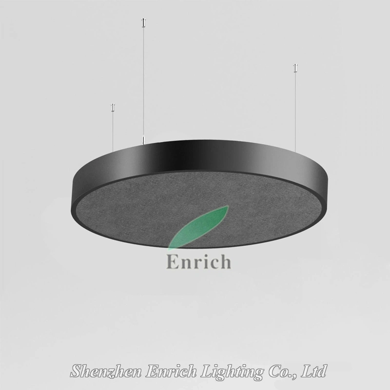 Customized Acoustic Panel in-Direct Lighting Circle LED Round Ring Hanging Light for Office/Hospital