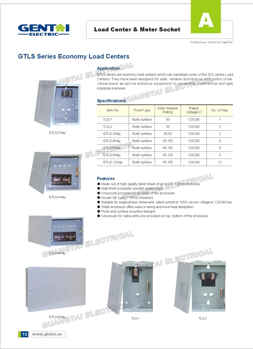 Good Quality Tls-8 Ge Type Economy Plug in Load Center