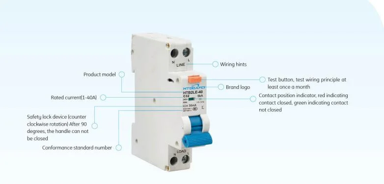 63A Rcb Residual Current Circuit Breaker RCBO Residual Current Circuit Breaker