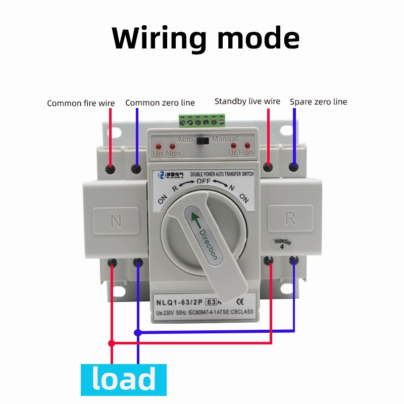 Intelligent Single Phase 2p Dual Power Changeover Switch ATS Controller Generator Automatic Transfer Switch