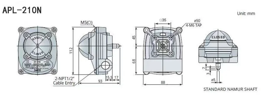 Apl210n Pneumatic Position Indicator Valve Limit Switch Box