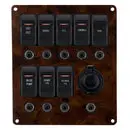 8 Switch Panel with 12V Illuminated Toggle Switch Panel with Breakers