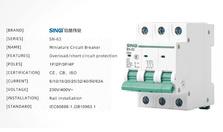 CE CB Test Report MCB Sn-63 C45 6ka MCB Miniature Circuit Breaker