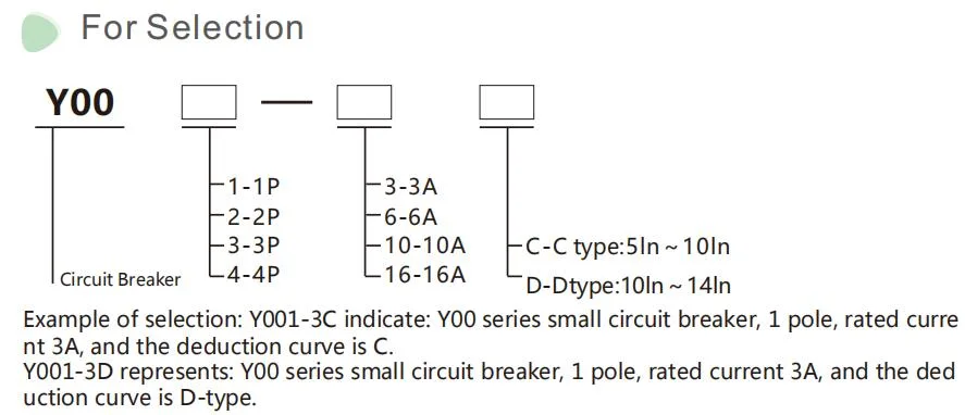 Siron Y00 Electrical Miniature Circuit Breaker Household MCB Circuit Breaker 1p/2p/3p4p AC230V/400V