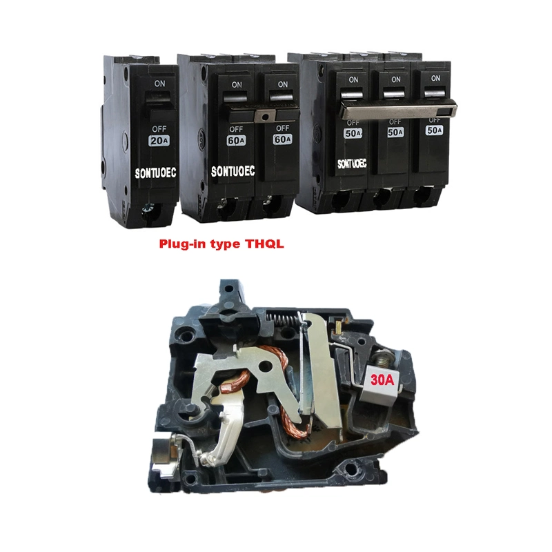 South America Market Plug in Type Black Body Circuit Breaker MCB
