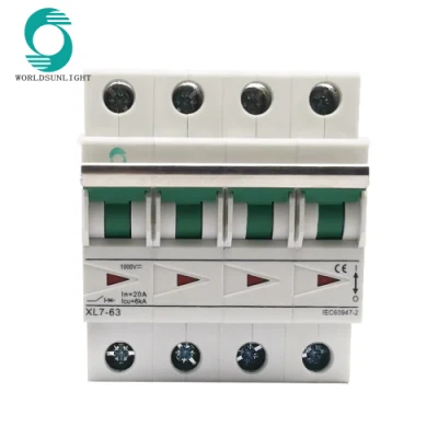  DC 1P 2 P 3 P 4 P 1A-63A 250 В 500V 750V 1000V кривой C DC MCB прерыватель цепи