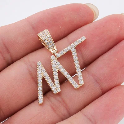  Прованс латунные подвесной Icd, письмо цепочка 10K 14K 18K Gold Diamond ювелирные украшения для женщин