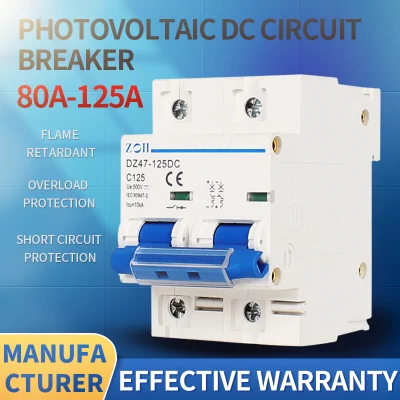  2-полюсный DC 500 в Dz47-125 80A 100A 125A MCB Устройство переключения бытового воздуха защита от перегрузки 10 ка миниатюрный автоматический выключатель