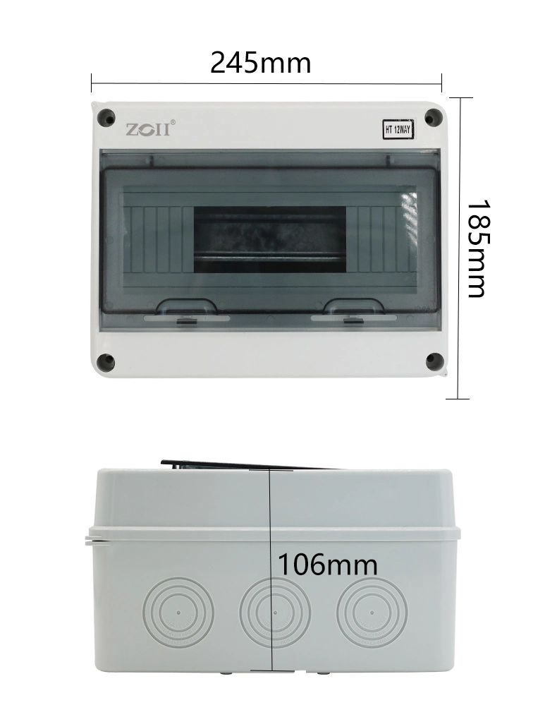 Zoii Brand Outdoor Waterproof Plastic MCB Distribution Box dB Box Electrical Power Distribution Box