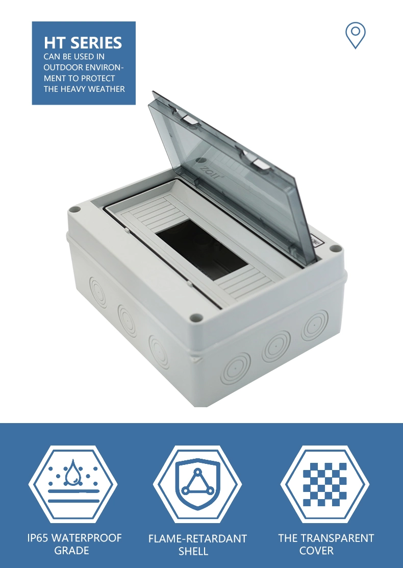 Zoii Brand Outdoor Waterproof Plastic MCB Distribution Box dB Box Electrical Power Distribution Box