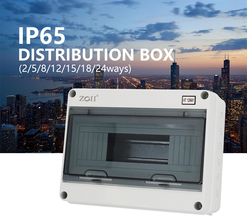 Zoii Brand Outdoor Waterproof Plastic MCB Distribution Box dB Box Electrical Power Distribution Box