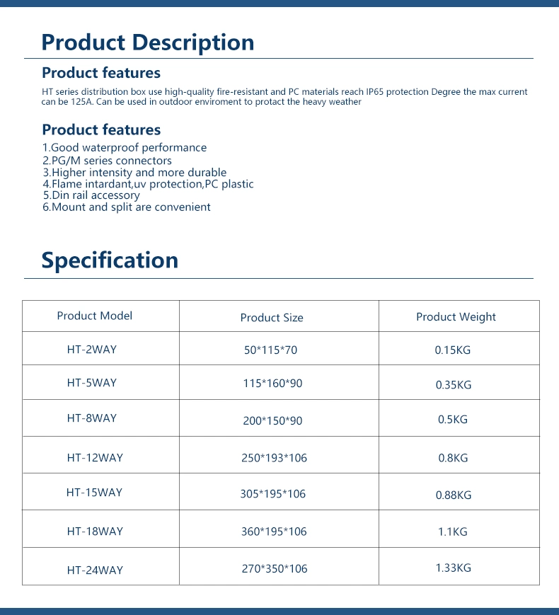 Zoii Brand Outdoor Waterproof Plastic MCB Distribution Box dB Box Electrical Power Distribution Box