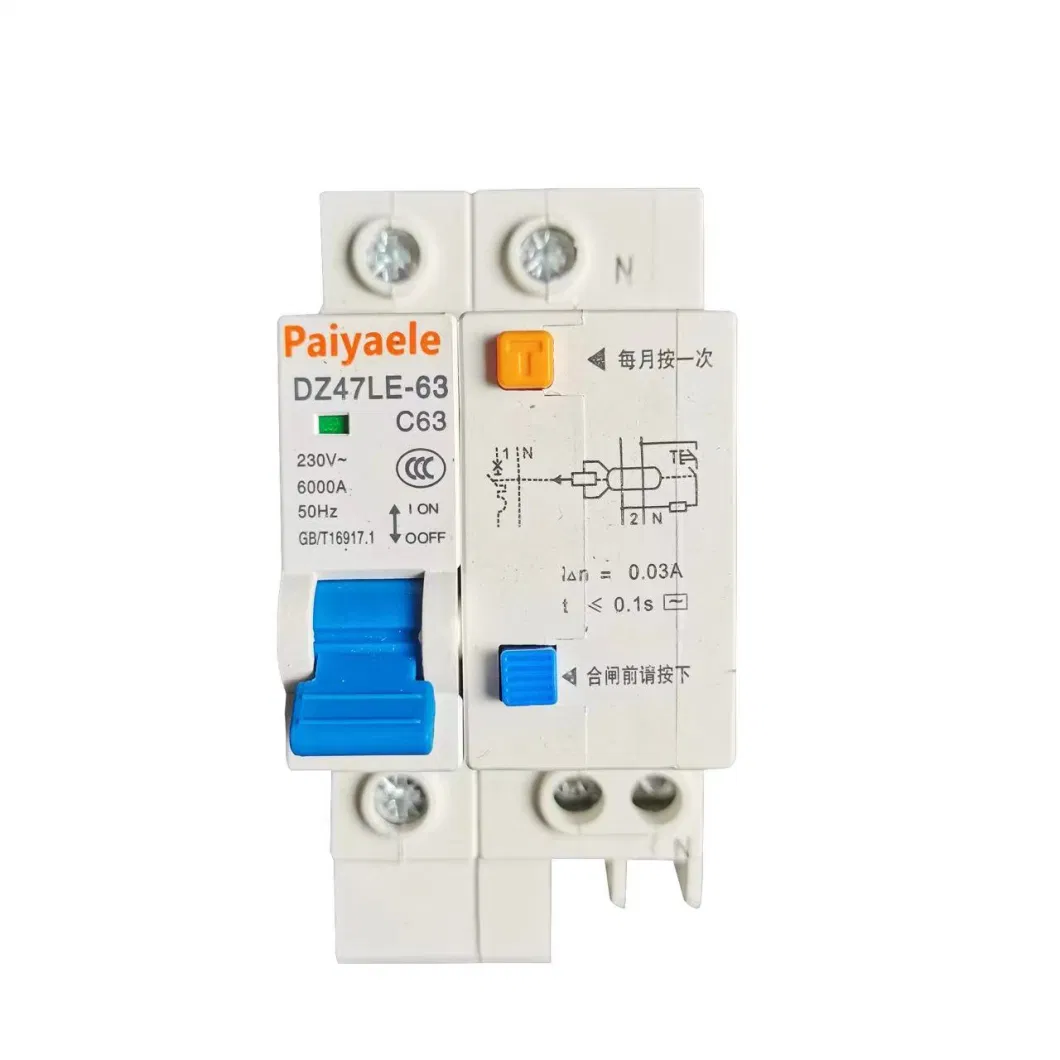 Customized Moulded Case Miniature 2p16A 2p20A 2p25A Residual Current Circuit Breaker