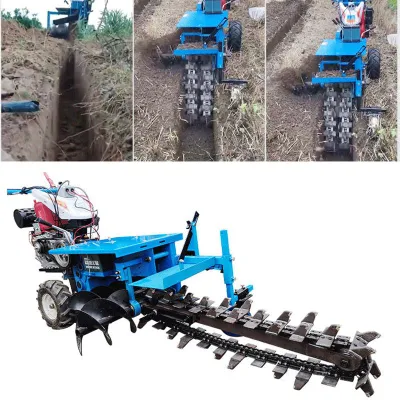  Irrigation and Water Conservancy Special Small Pipe Ditching Machine Chain Micro Tractor Trencher for Engineering Construction