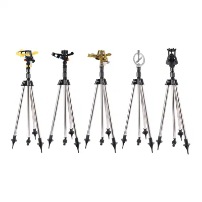  Garden Lawn 360 Degree Rocker Water Nozzle Automatic Rotating Sprinkler with Telescopic Tripod