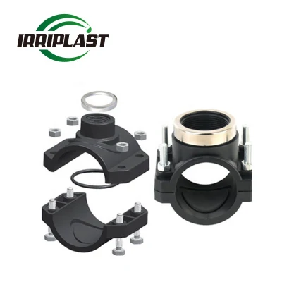 Pn16 Farm Irrigation Systems ISO9001 Irriplast Brand 50-100mm HDPE Female Saddle Base