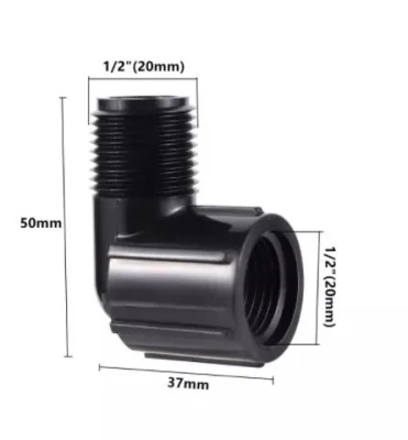 Agricultural Garden Irrigation 1/2&quot; Internal and External Thread 90 Degree Elbow Connector Pop-up Sprinkler Connector Adapter