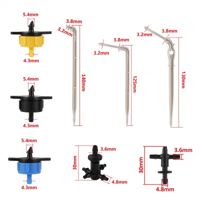 Plant Pot Irrigation System 2/4/8L Curved Arrow Dripper 2/4 Way Splitter Cultivation Flower Root Cultivation Watering Emitter