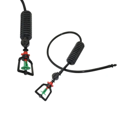  360 Degree Rotating Misting Nozzle Small Drop Mist Drip Sprayer Greenhouse Head Upside Down with Anti-Drip 4/7mm Hose