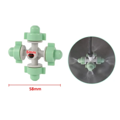  Misting Irrigation System Plastic Cross Fogger Spray Nozzle Greenhouse Hanging 360 Micro Sprinkler