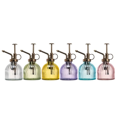  Mini Plant Mister 200ml Glass Spray Bottle One Hand Operated Glass Watering Can with Top Plastic Pump Head