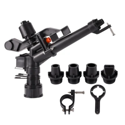  Plastic 1.5 Inch Female Thread Impact Sprinkler 360 Degree Adjustable Spray Water Farmland Lawn Irrigation Rain Gun