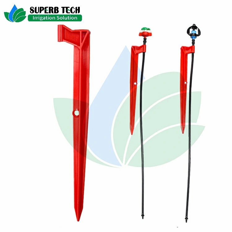 Factory Price Red 30cm Plastic Clip Stake for Micro Sprinkler Garden Lawn Irrigation Accessory