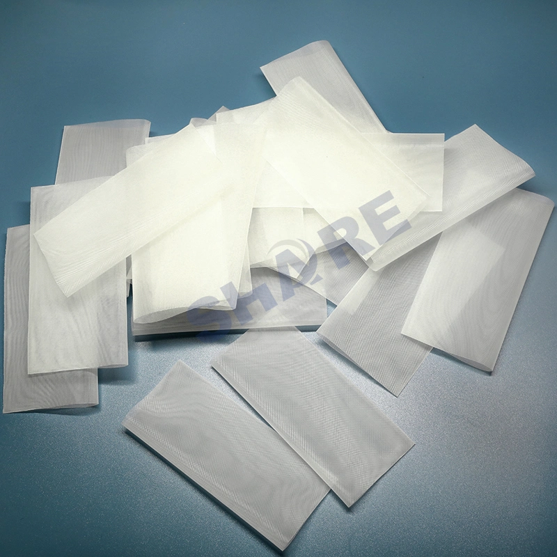 Polyethylene Filter Mesh Micro Tubes, Tubes, Tube Cuts, Rectangles, Segment, One End Sealed, Two Open Ends