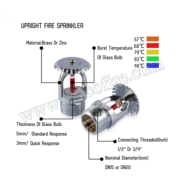 1/2 Inch Brass Material Chrome Finished Fire Fighting Sprinkler