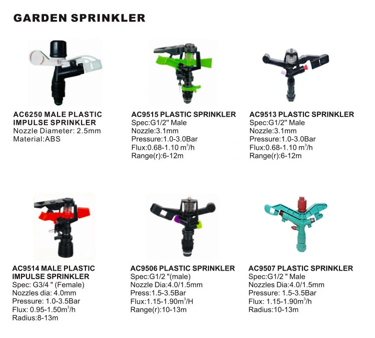 3/4&prime;&prime; Plastic Micro Garden Sprinkler Irrigation System