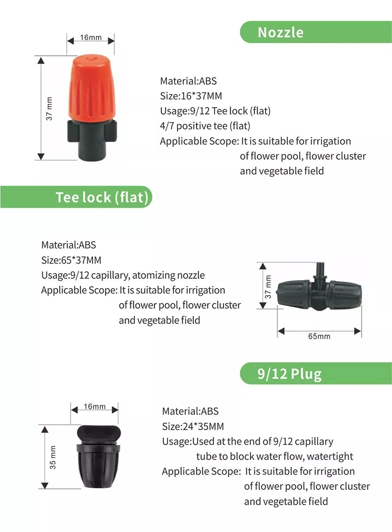 Cost-Effective Plastic Mini Rotating Micro Sprinkler Irrigation System for Greenhouse