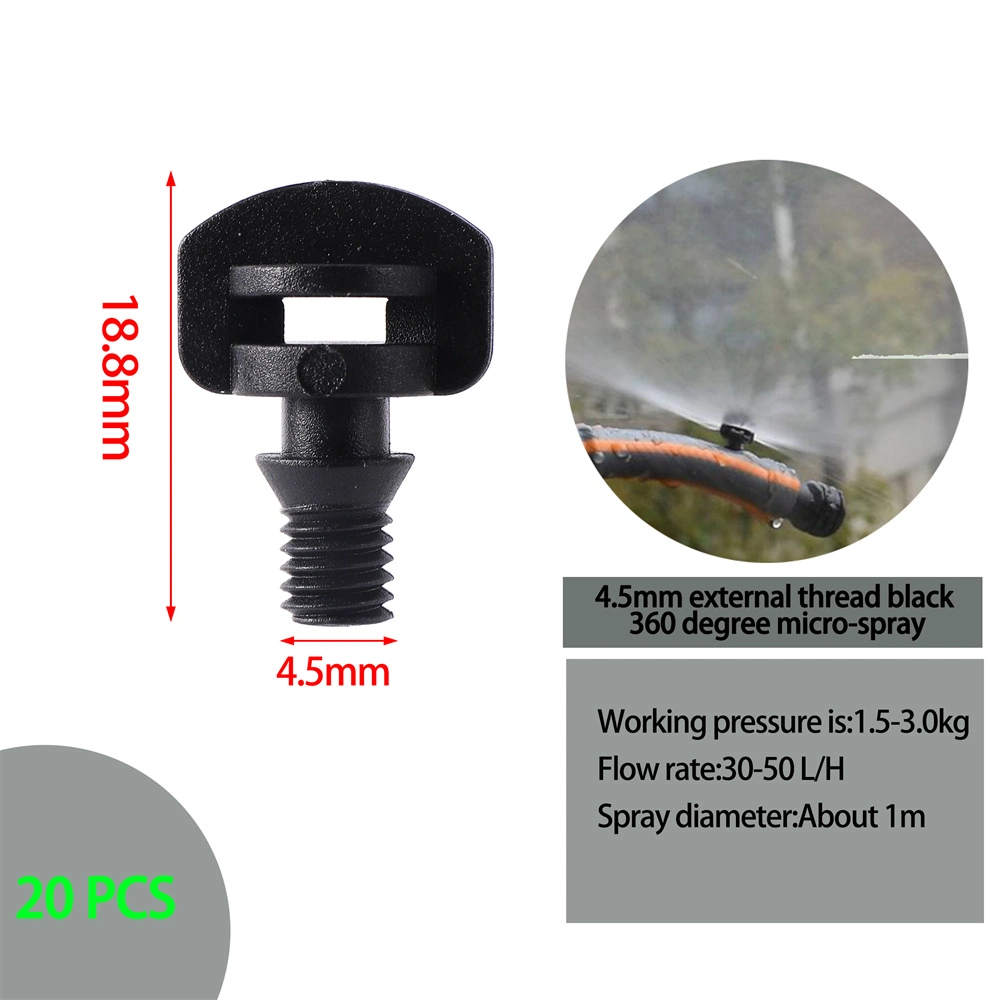 90-360 Degree External Thread 4.5mm Refraction Micro Nozzle Lawn Spray Atomizing Sprinkler Nozzle Irrigation System