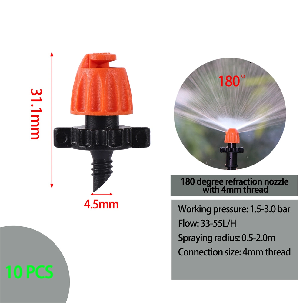 90-360 Degree External Thread 4.5mm Refraction Micro Nozzle Lawn Spray Atomizing Sprinkler Nozzle Irrigation System