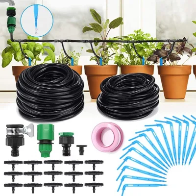 Las macetas con plantas de jardín riego por goteo, el agua de flujo de Micro gotero Kit riego