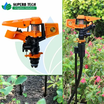 Riego de jardín rociador de impacto plástico Ahorro de agua rociador ajustable