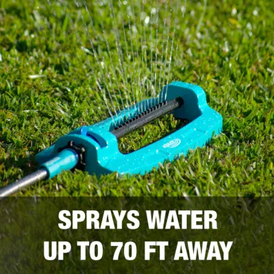 Promoción Metal base oscilante Spray ajustable 3600-Square Foot Coverage Garden Rociador