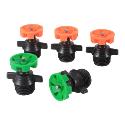  Precios baratos de rociadores de disquete Spray Micro giratoria 360 grados de césped de la refracción de la neblina de riego agrícola de rociadores Mini