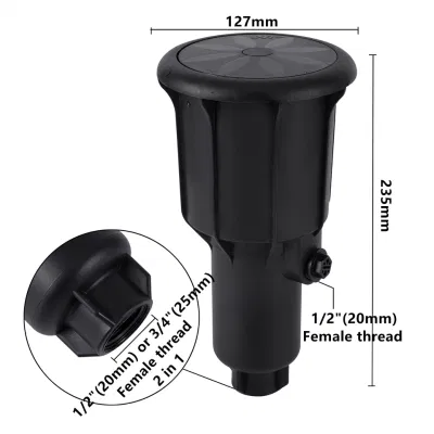  1/2&quot; de entrada de 3/4&quot; rosca hembra integrado giratorio basculante emergente de césped de rociadores automáticos de tierras de cultivo Riego enterrado la boquilla de impacto