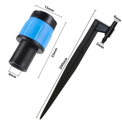  Los rociadores de dispersión de 6mm ajustable de 360 grados de efecto invernadero de jardín de boquilla de riego El riego por goteo Vortex botella lavagases Dripper