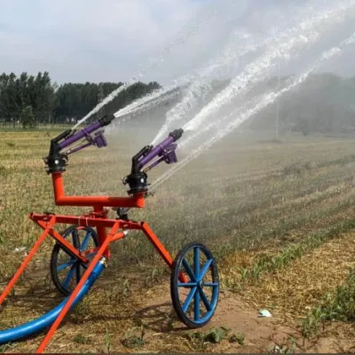 Sistema de riego de carrete de manguera de rociadores agrícolas móviles automáticos utilizado en Granja grande