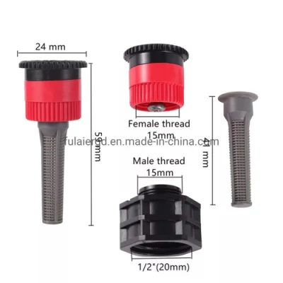  Boquilla de dispersión de microatomización de 1/2 pulgadas con jardín ajustable de 0~360 grados Boquillas de riego de césped para rociadores de tipo pop up