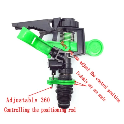 Jardín plástico Rotando 360 grados Granja Agrícola 1/2 pulgadas riego Rociador de impacto