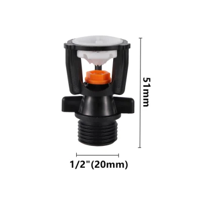  Rotación de riego del jardín de rosca macho de 1/2 pulgada de rociadores de agua Rociador Mini